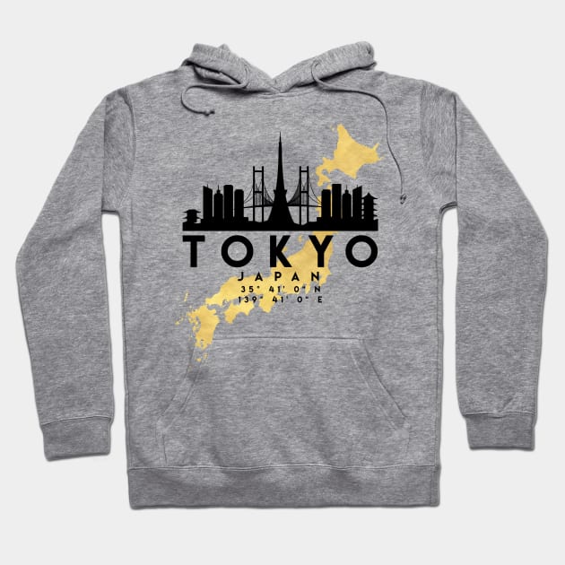 Tokyo Japan Skyline Map Art Hoodie by deificusArt